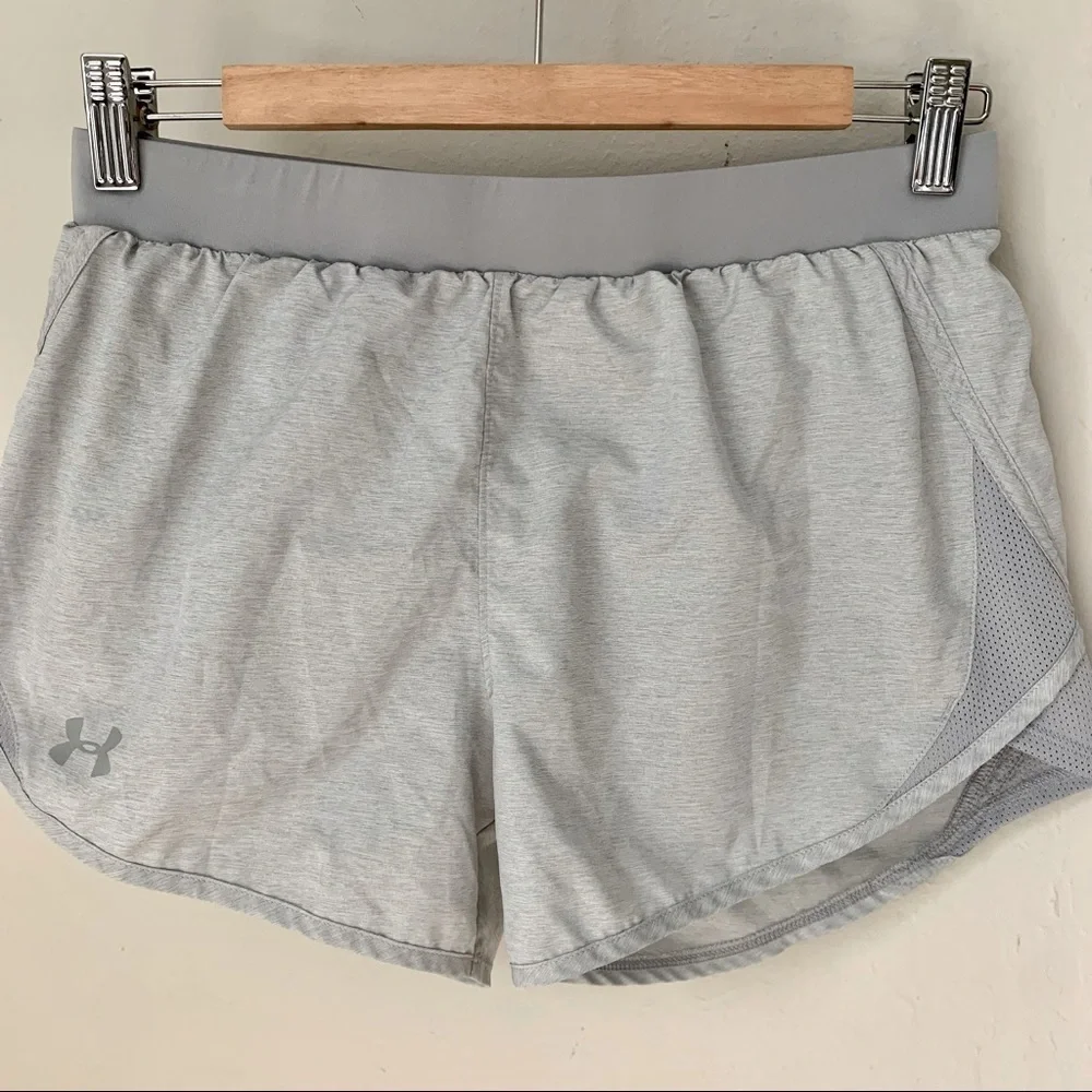 UNDER ARMOUR Fly-By 2.0 3.5” Shorts Gray Wolf Full Heather Size Small - Picture 5 of 14